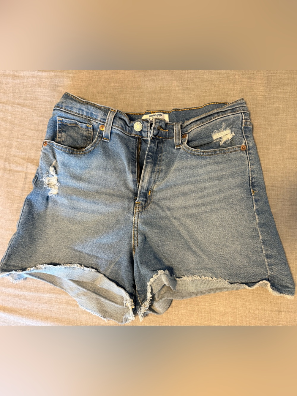Denizen from Levi's Light Blue Distressed Cutoff Denim Shorts